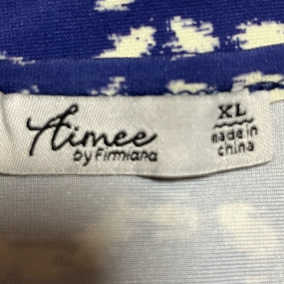 Aimee by Firmiana XL Women's purple Blue and White Patterned Top - Picture 5 of 5